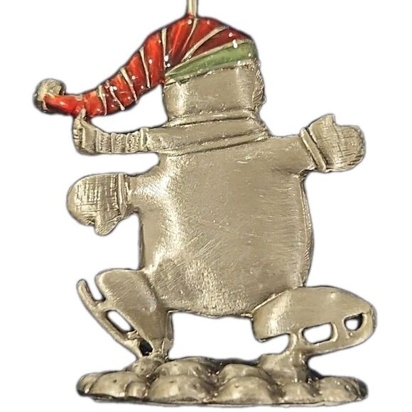 Pewter Snowmen Card Photo Place card Holders Felt Bottom Set of 3 - Picture 5 of 6